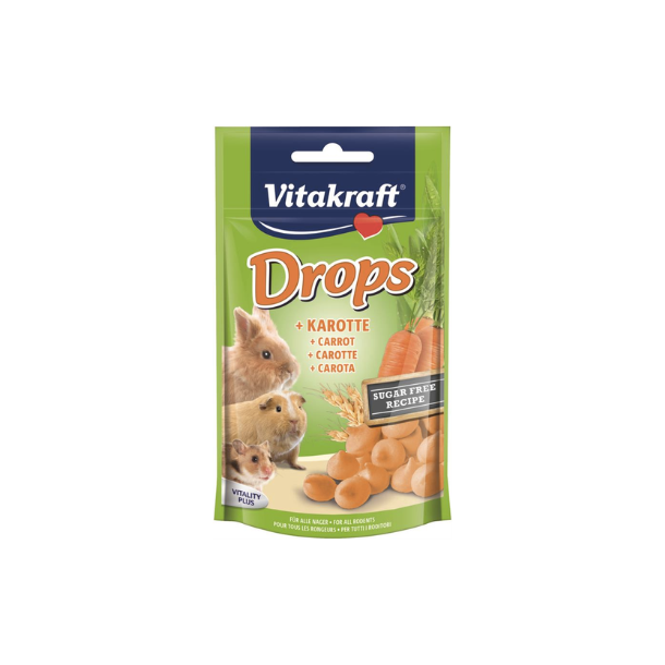 Vitakraft drops m. gulerdder 75 g.